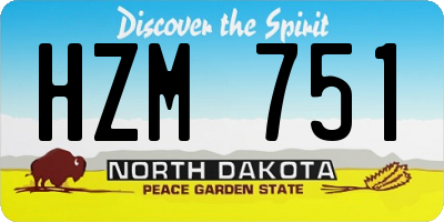 ND license plate HZM751