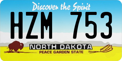 ND license plate HZM753