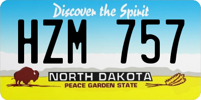 ND license plate HZM757