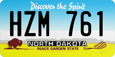 ND license plate HZM761