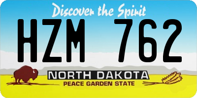 ND license plate HZM762