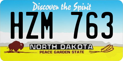 ND license plate HZM763
