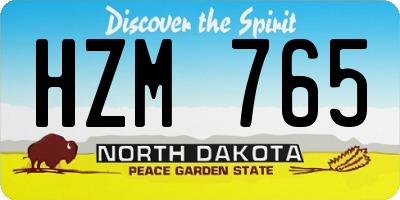 ND license plate HZM765