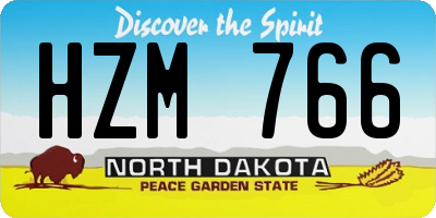 ND license plate HZM766