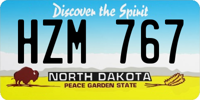 ND license plate HZM767