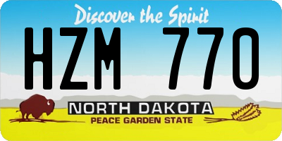 ND license plate HZM770