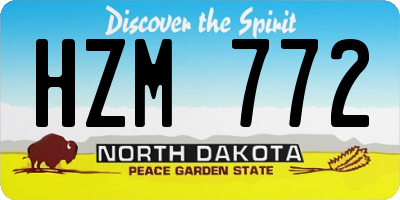 ND license plate HZM772