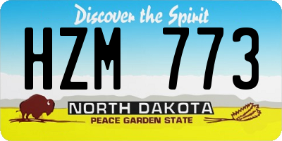 ND license plate HZM773