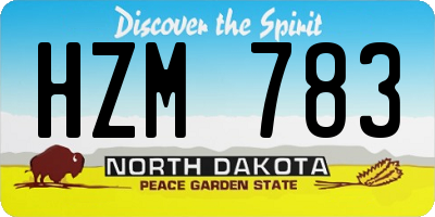 ND license plate HZM783