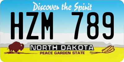 ND license plate HZM789