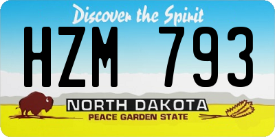 ND license plate HZM793