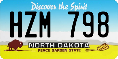 ND license plate HZM798