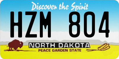 ND license plate HZM804