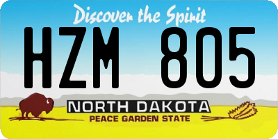ND license plate HZM805