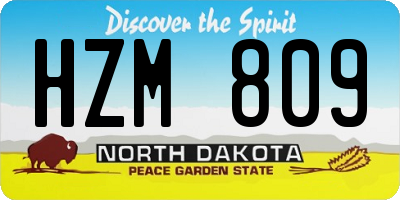 ND license plate HZM809