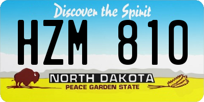 ND license plate HZM810