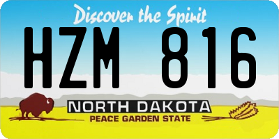 ND license plate HZM816