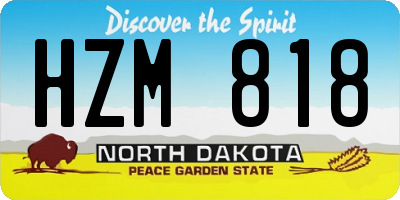 ND license plate HZM818