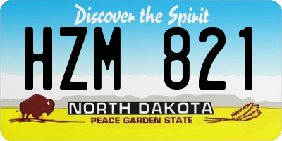 ND license plate HZM821