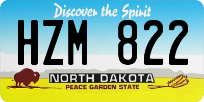 ND license plate HZM822