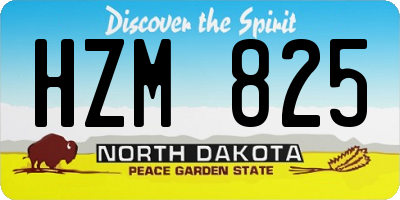 ND license plate HZM825