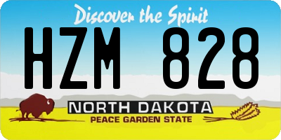 ND license plate HZM828