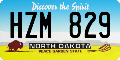 ND license plate HZM829