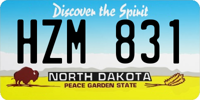 ND license plate HZM831