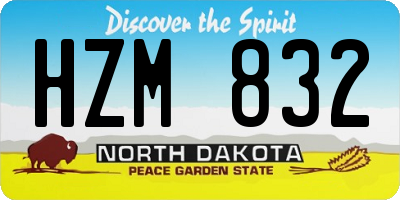 ND license plate HZM832