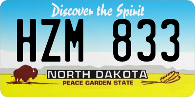 ND license plate HZM833