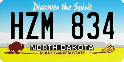 ND license plate HZM834