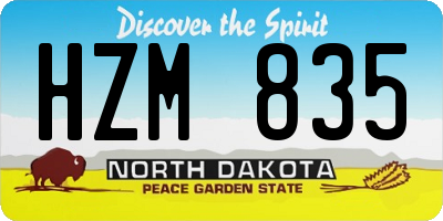 ND license plate HZM835