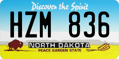 ND license plate HZM836