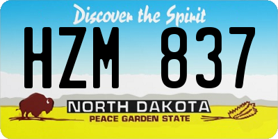 ND license plate HZM837