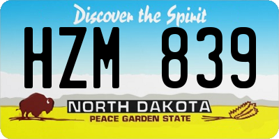 ND license plate HZM839