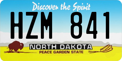 ND license plate HZM841