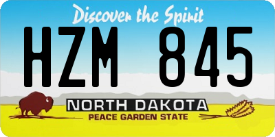 ND license plate HZM845