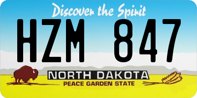 ND license plate HZM847