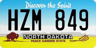 ND license plate HZM849