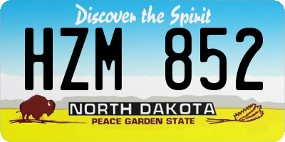 ND license plate HZM852