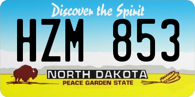 ND license plate HZM853
