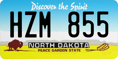 ND license plate HZM855