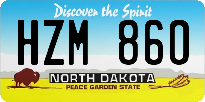 ND license plate HZM860