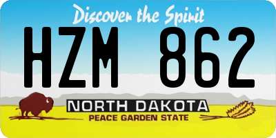 ND license plate HZM862