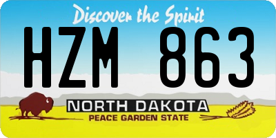 ND license plate HZM863