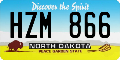 ND license plate HZM866
