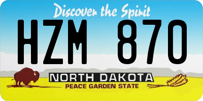 ND license plate HZM870