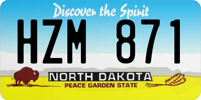 ND license plate HZM871