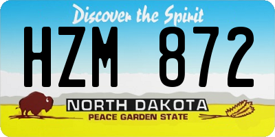 ND license plate HZM872