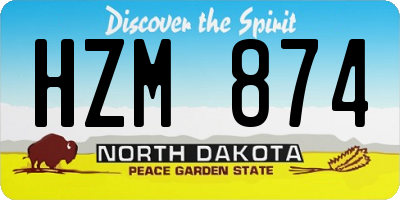 ND license plate HZM874
